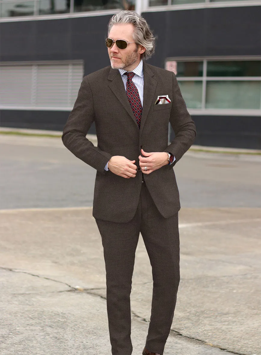 Italian Prato Brown Linen Suit