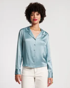 Katherine Shirt Solid Silk Silk French Blue