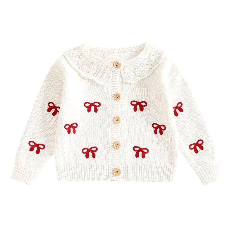 Knitted Bow Toddler Cardigan