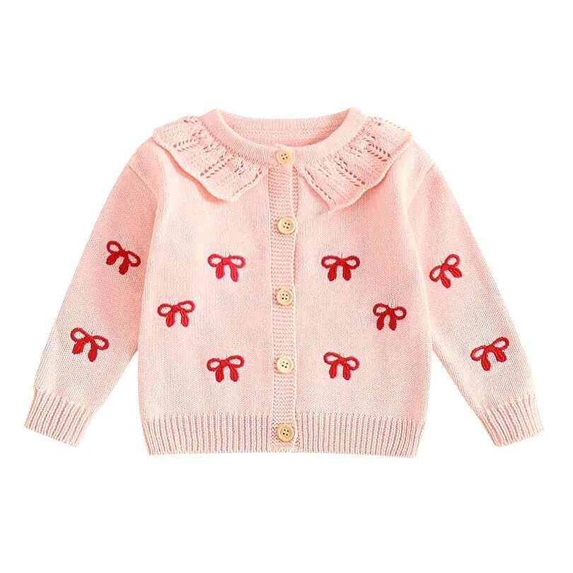 Knitted Bow Toddler Cardigan