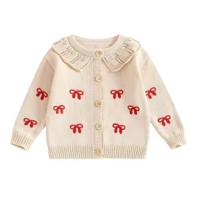 Knitted Bow Toddler Cardigan