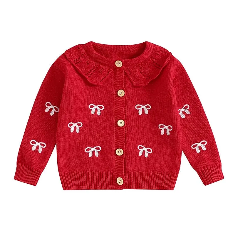 Knitted Bow Toddler Cardigan