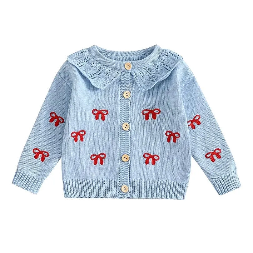 Knitted Bow Toddler Cardigan