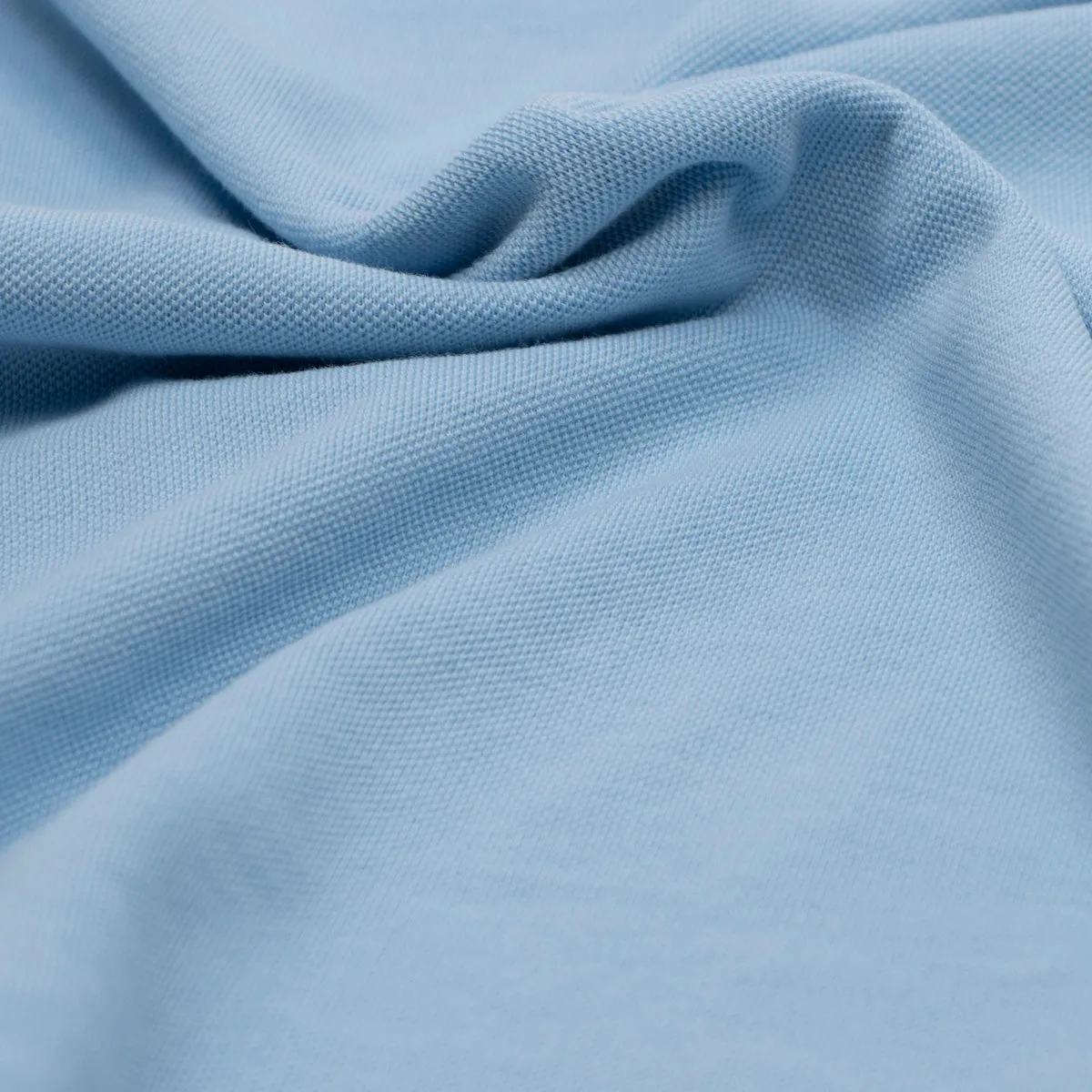 Light Blue 100% Cotton Short Sleeve Polo Shirt