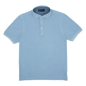 Light Blue 100% Cotton Short Sleeve Polo Shirt