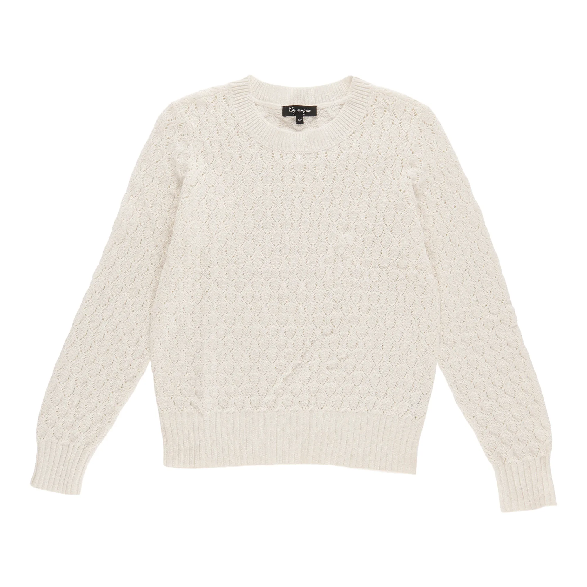 lily morgan Women's Crew Neck Stitch Sweater