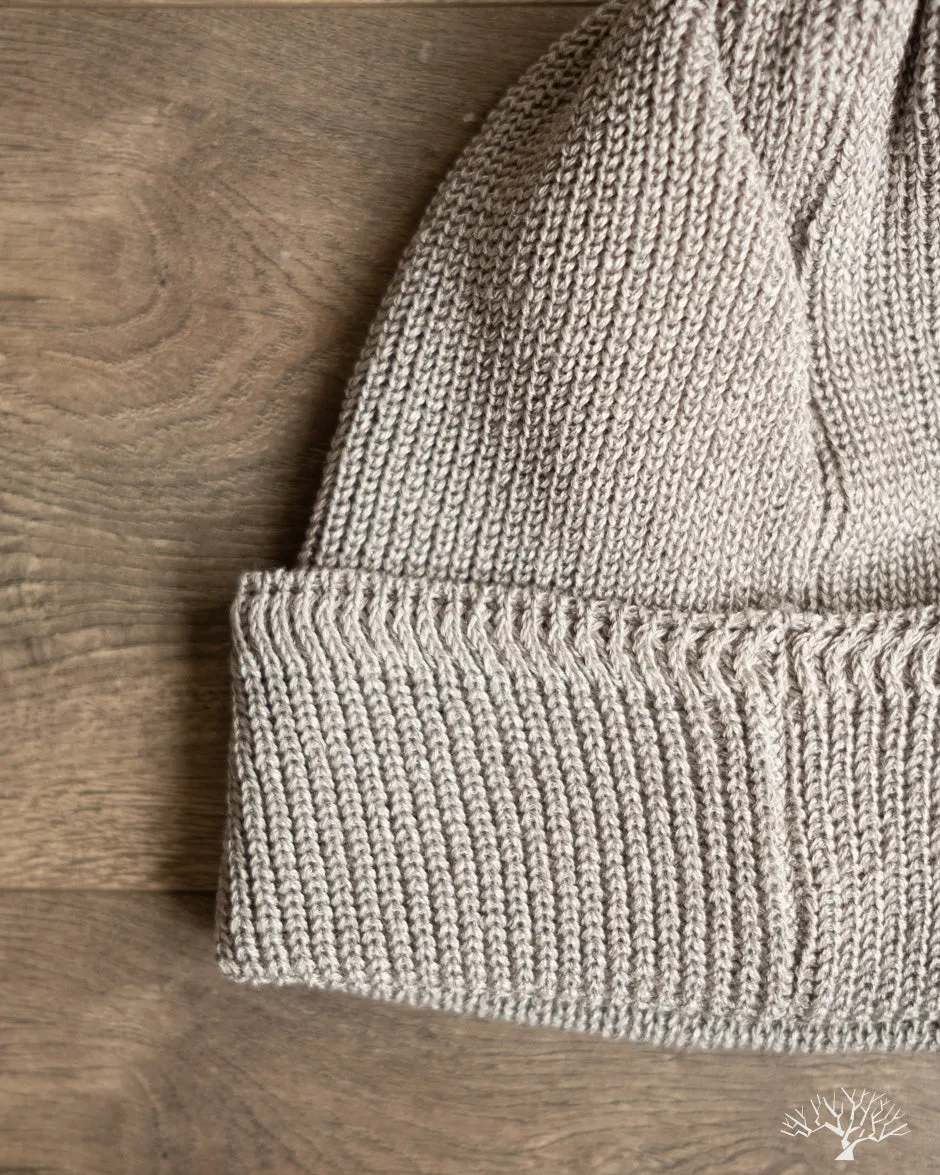 Linen Waffle Watch Cap - Gray