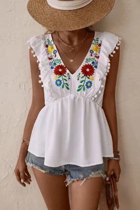 Lovely Embroidered Babydoll Top