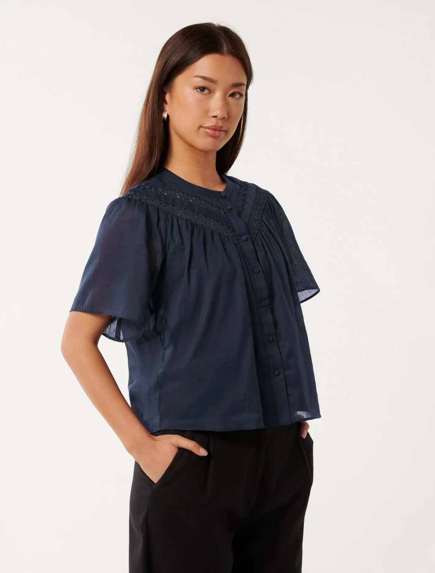 Luka Trimmed Yoke Blouse