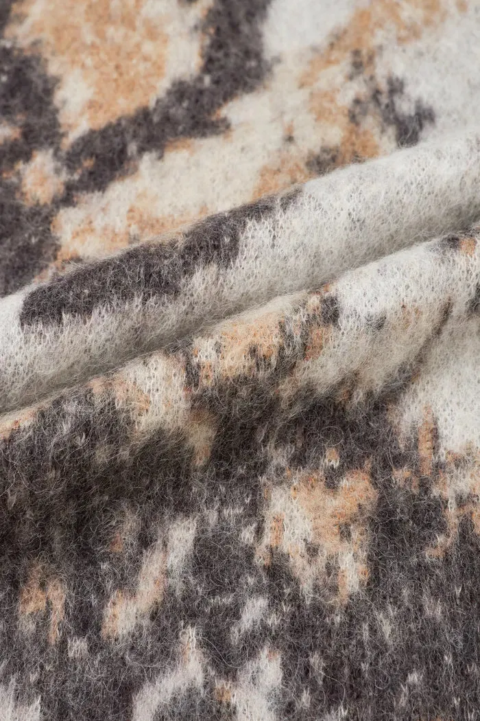 Madge Leopard Print Cardigan in Baby Alpaca Knit