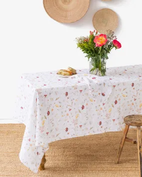 Meadow print linen tablecloth