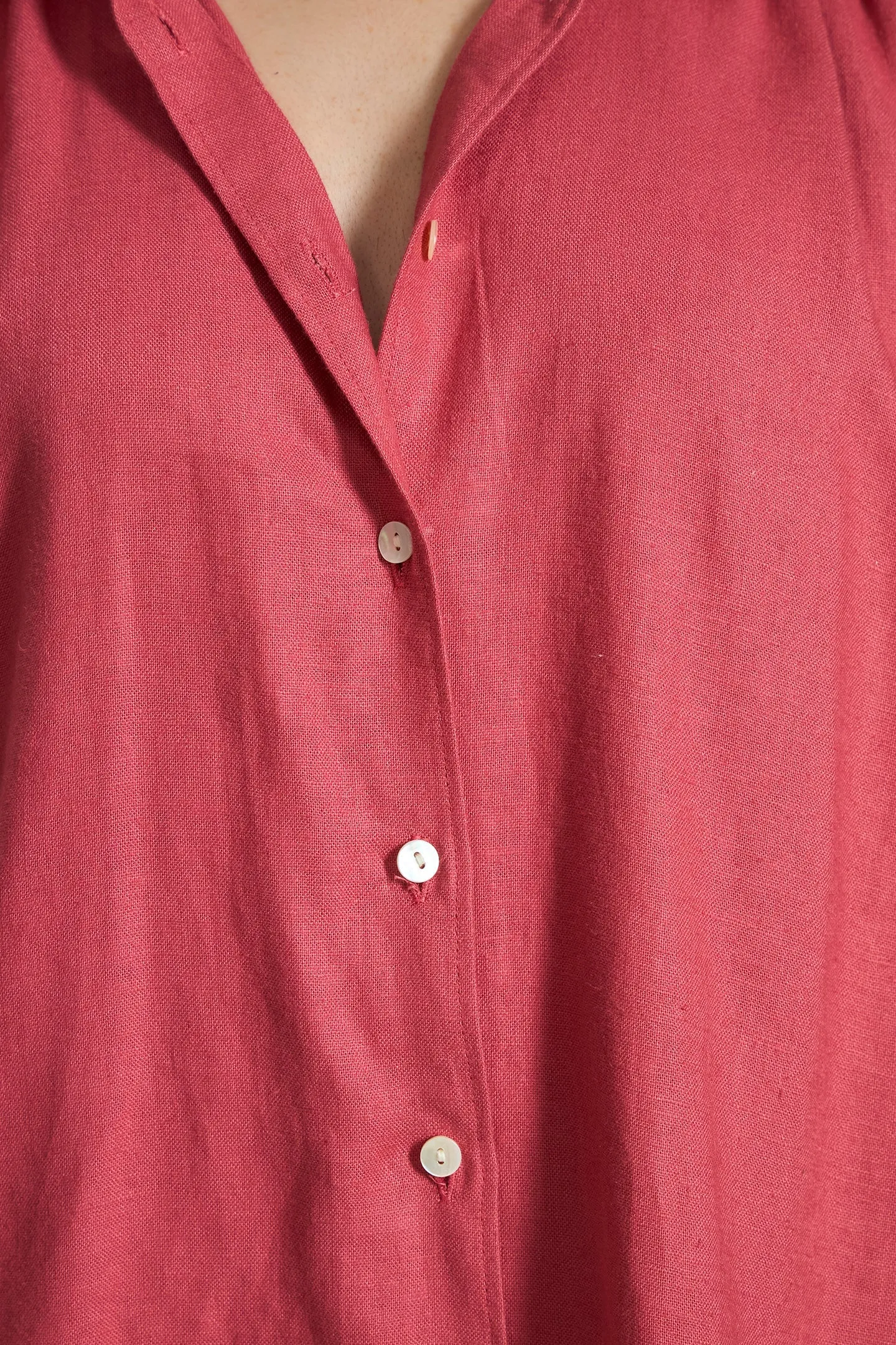 Meadow|Collared Linen Top