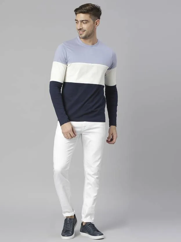 Men's Colourblocked Pure Cotton T-shirt