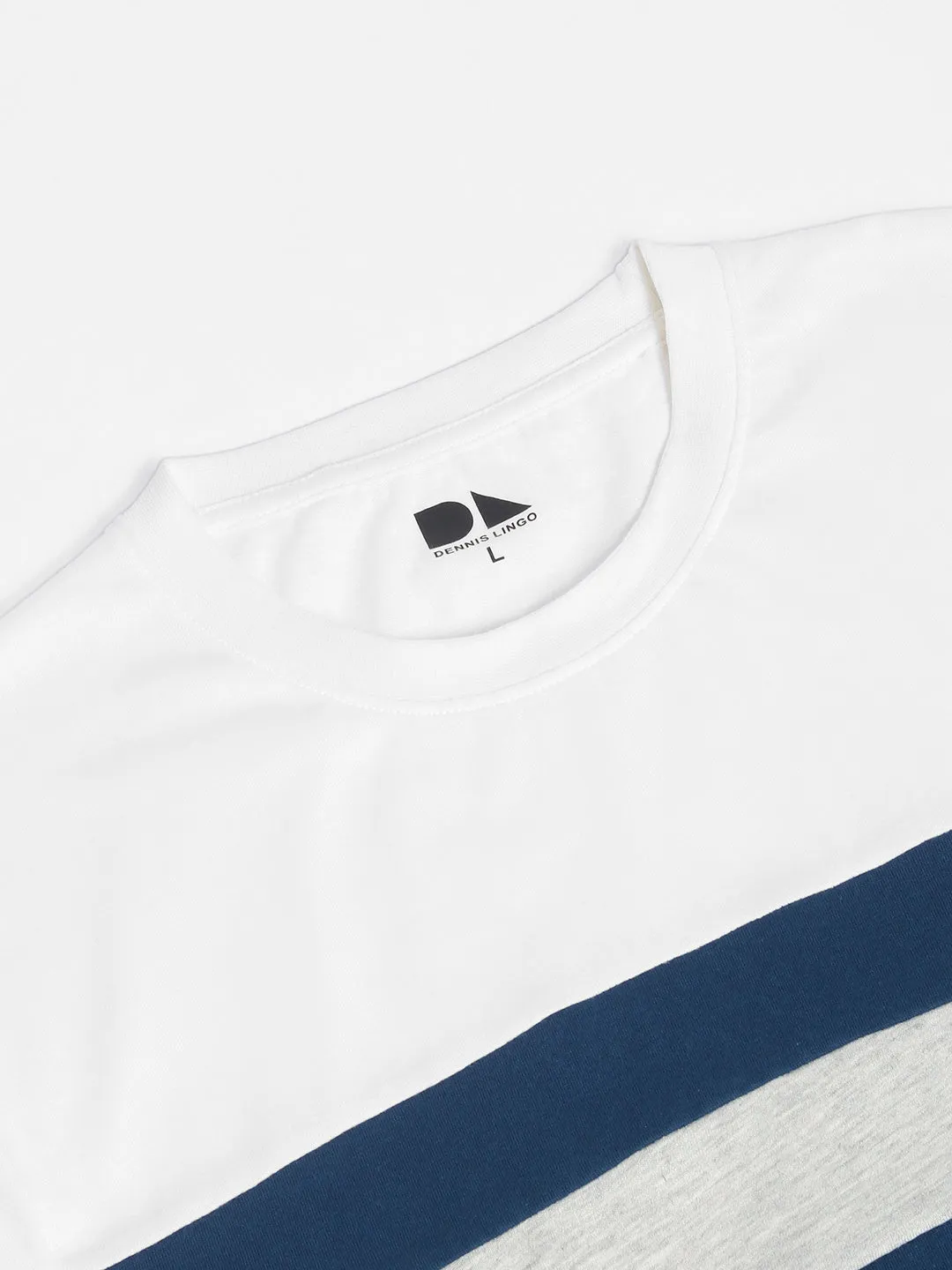 Men's Cotton Off White Solid Crew Neck T-Shirt