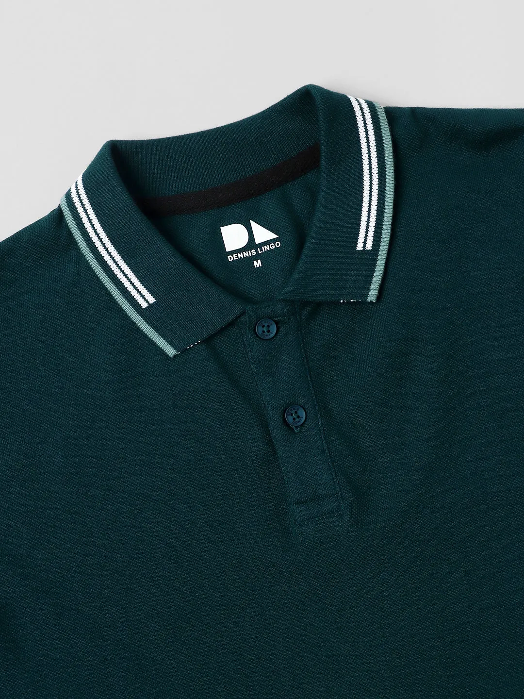 Men's Spread Collar Regular Fit Solid Teal T-shirt