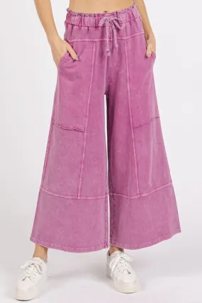 Mineral Wash French Terry Wide Leg Pants