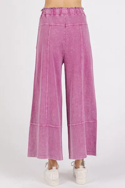 Mineral Wash French Terry Wide Leg Pants