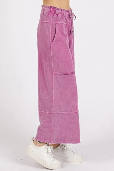 Mineral Wash French Terry Wide Leg Pants