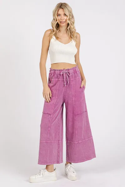 Mineral Wash French Terry Wide Leg Pants