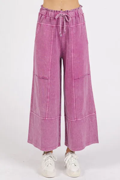 Mineral Wash French Terry Wide Leg Pants