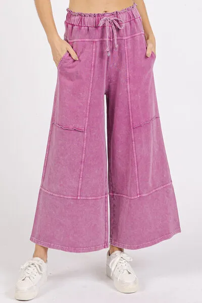 Mineral Wash French Terry Wide Leg Pants