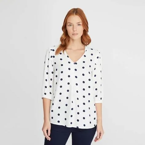 Off-White and Navy Spot Blouse