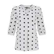 Off-White and Navy Spot Blouse
