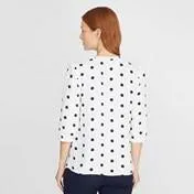 Off-White and Navy Spot Blouse