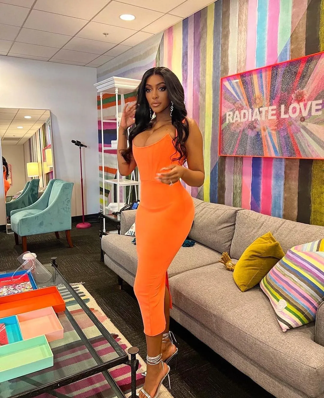 Orange Bodycon Bandage Dress