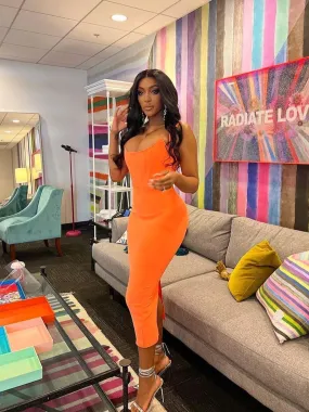 Orange Bodycon Bandage Dress