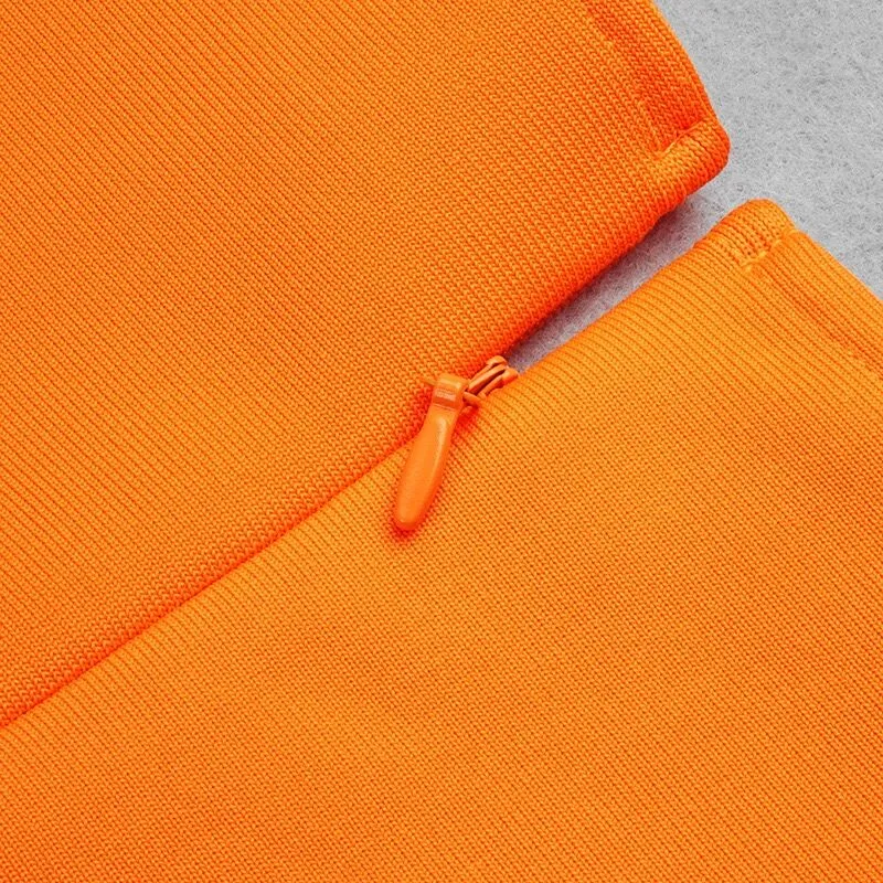 Orange Bodycon Bandage Dress