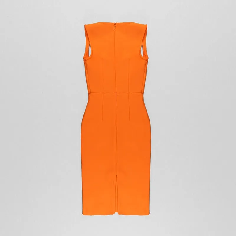 Orange Bodycon Bandage Dress