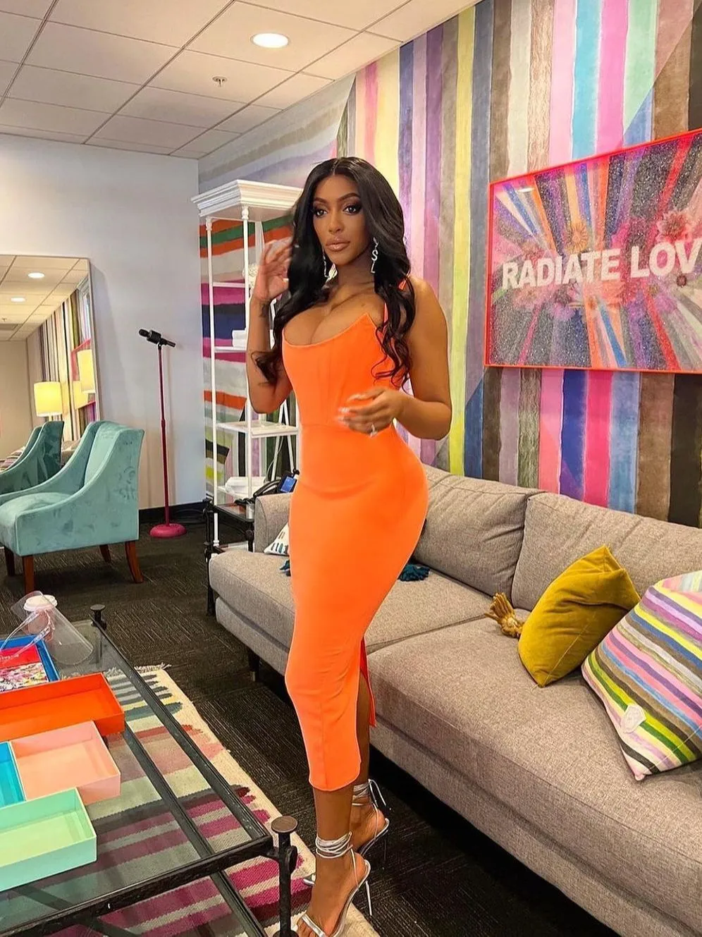 Orange Bodycon Bandage Dress