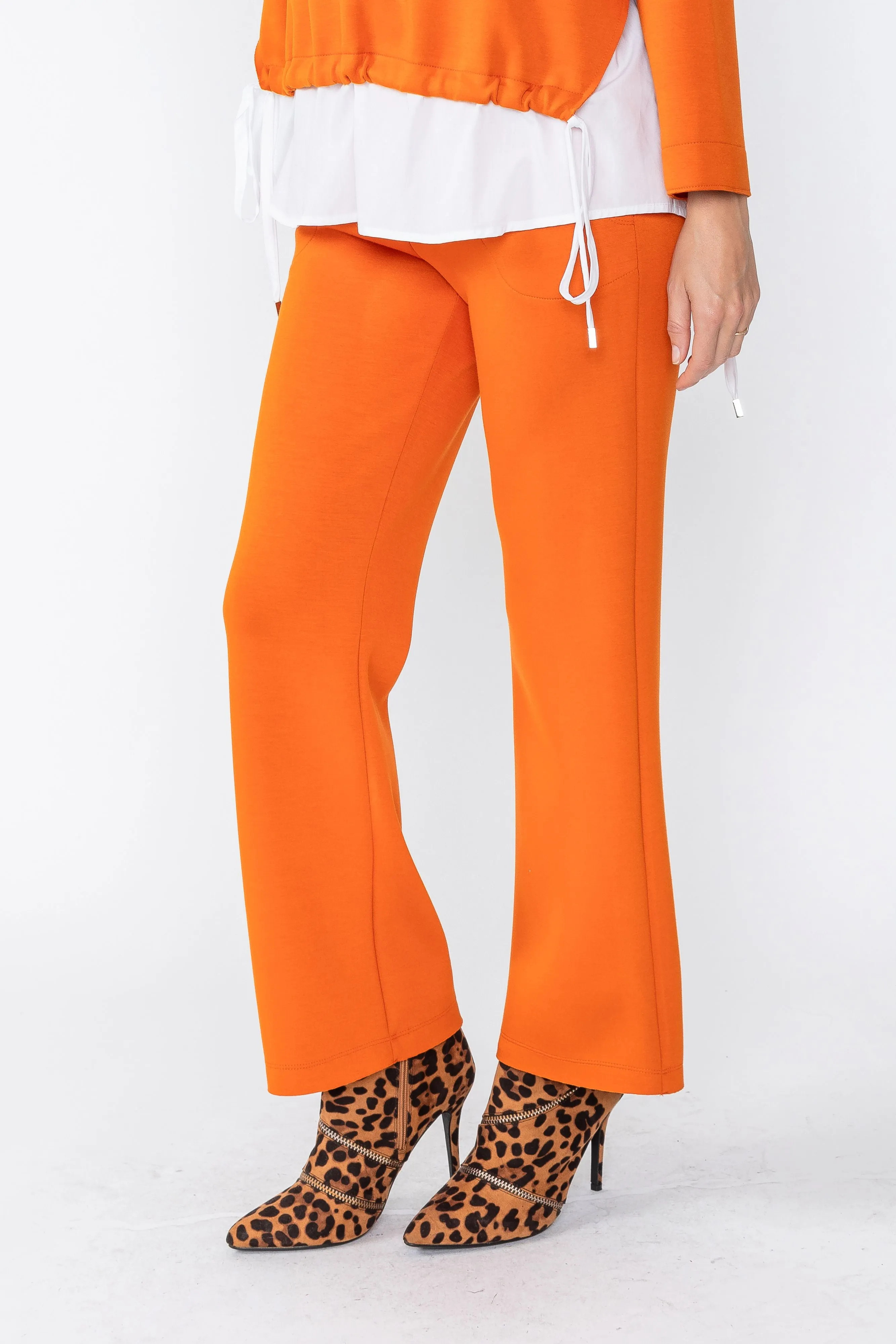 Orange Wide Leg Straight Pants