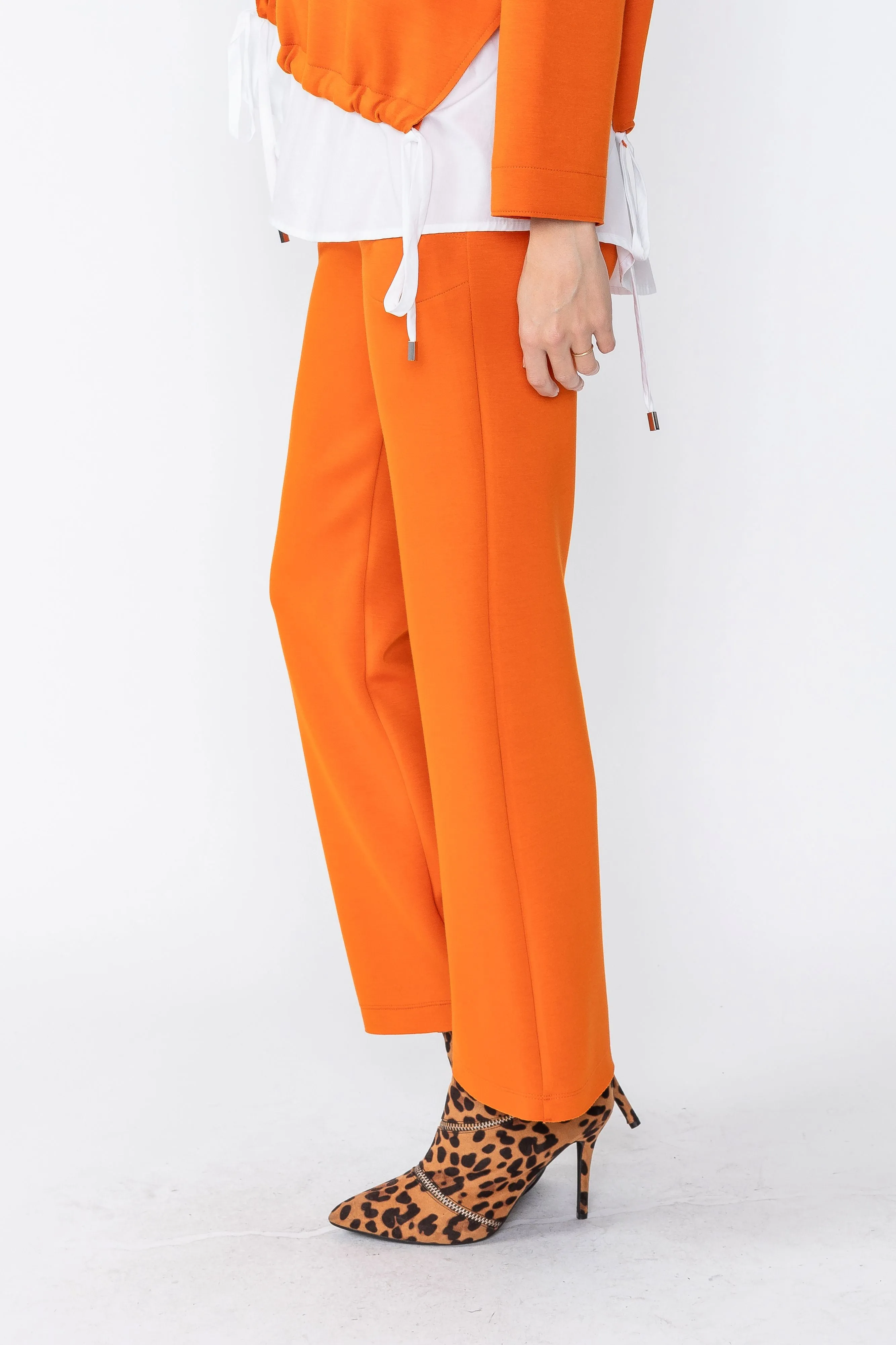 Orange Wide Leg Straight Pants