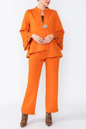 Orange Wide Leg Straight Pants