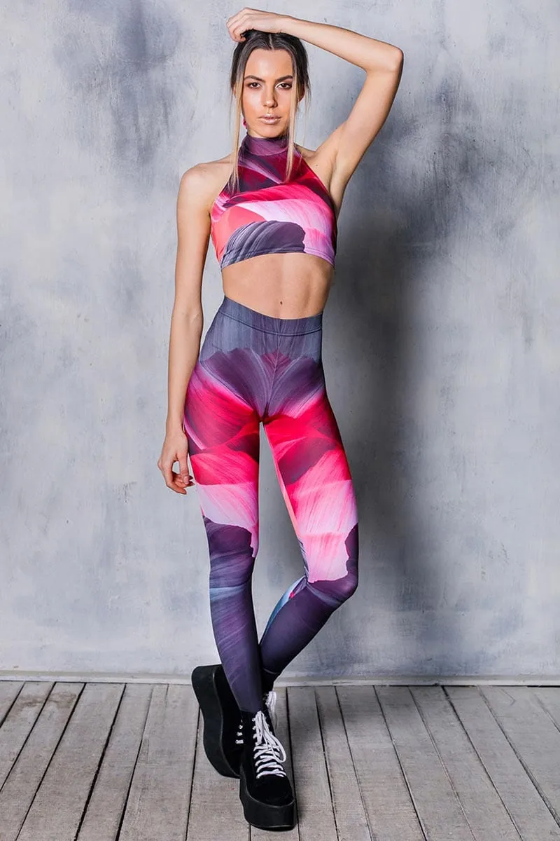 Pink Wave Leggings Set