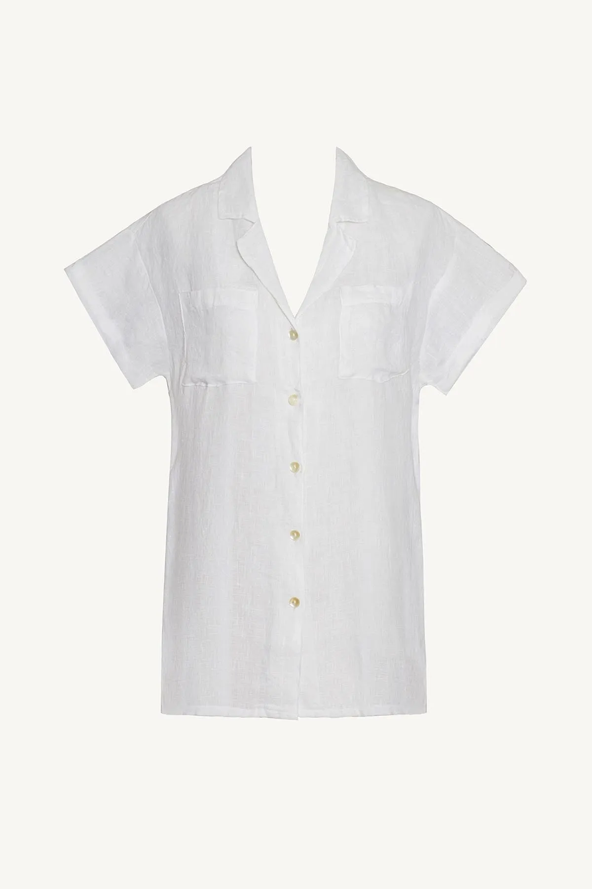 Playa Pocket Blouse - White EcoLinen