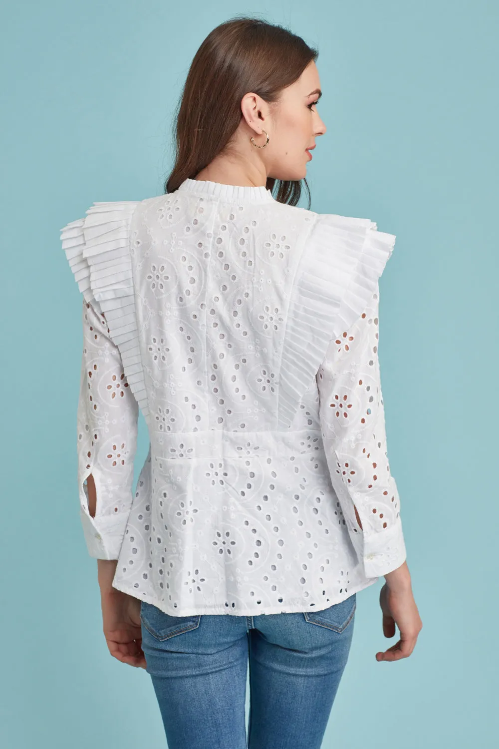 Pleats Please Eyelet Lace Blouse