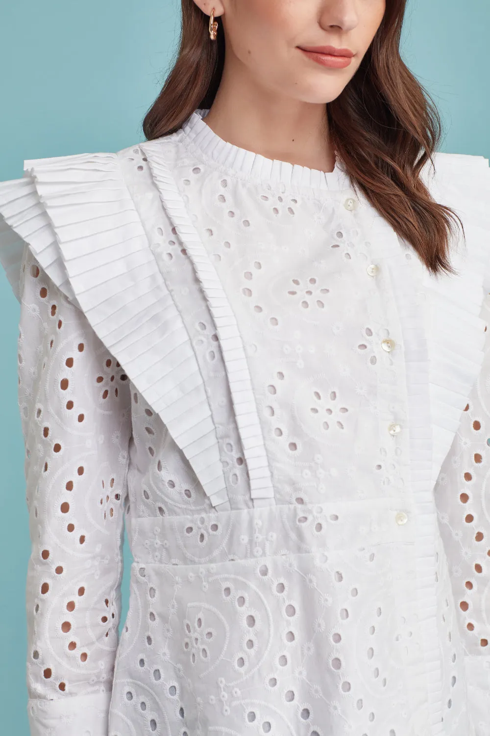 Pleats Please Eyelet Lace Blouse