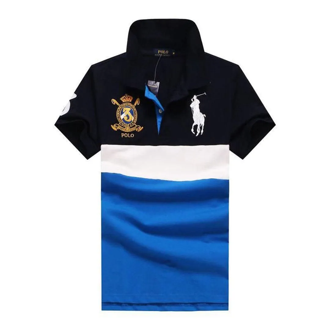 PRL Custom Fit Crown Big Pony 1967 NavyBlue White Blue polo Shirt