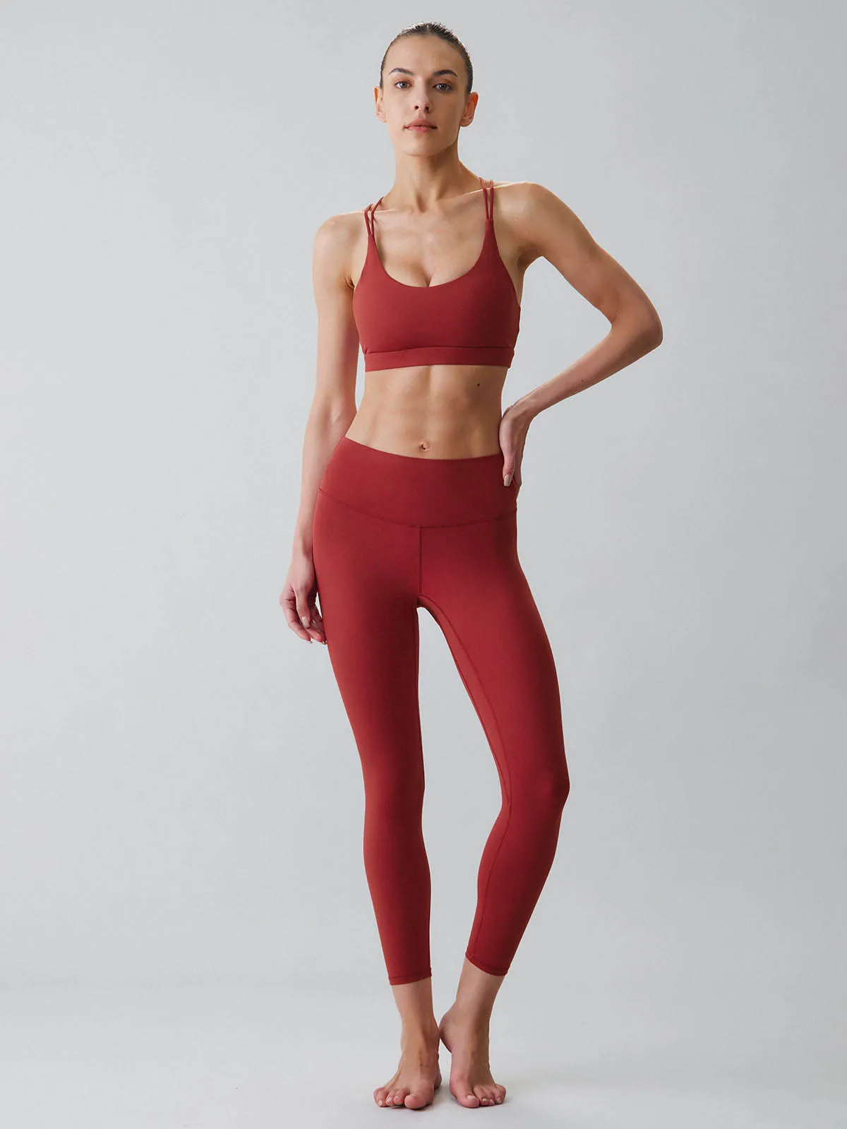 Red Stripe Slim Fit Leggings 24”