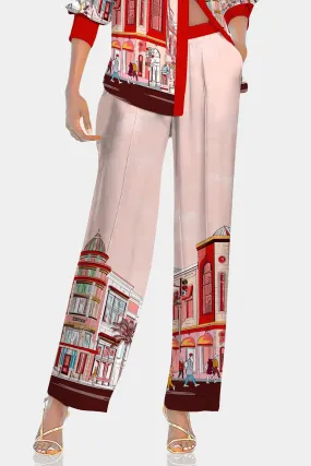 Rodeo Drive Print Womens Plazzo Pants