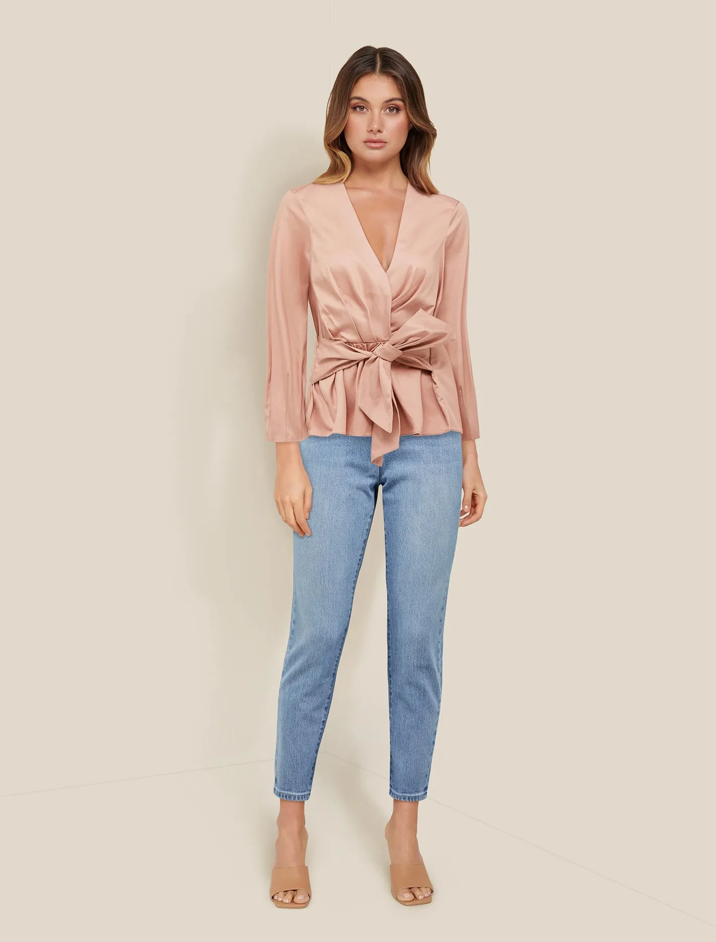 Roxy Tie Front Poplin Blouse