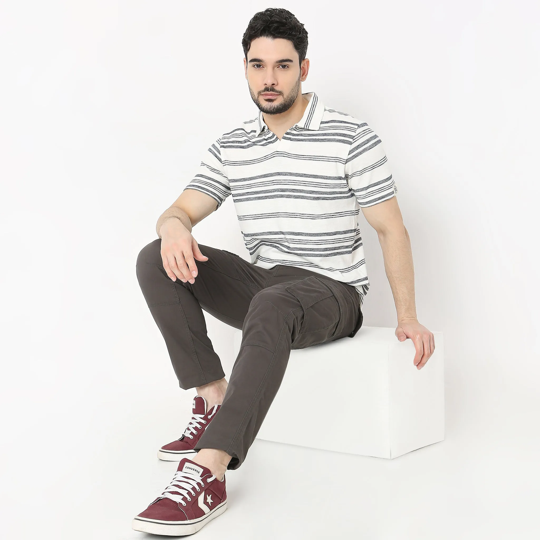 Rugby Polo™ - Special Yarn exclusively Knitted Stripes - Modern Smart Regular Fit Polo T-Shirt