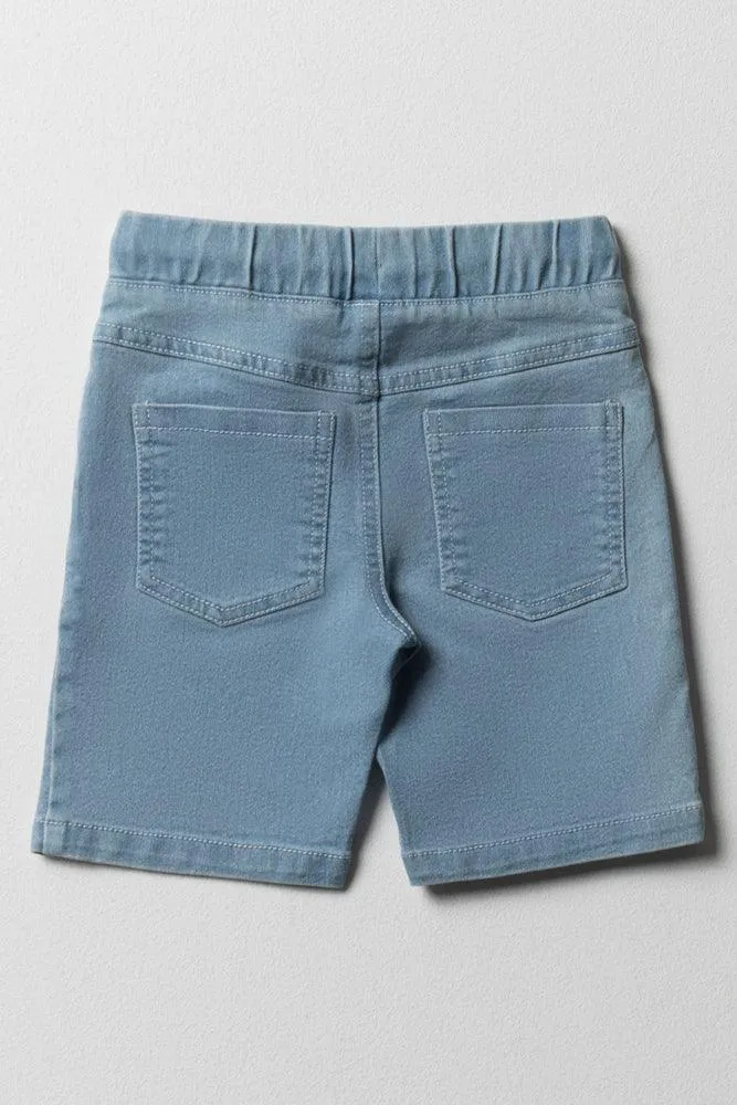 Shorts Denim Pull On Light Blue