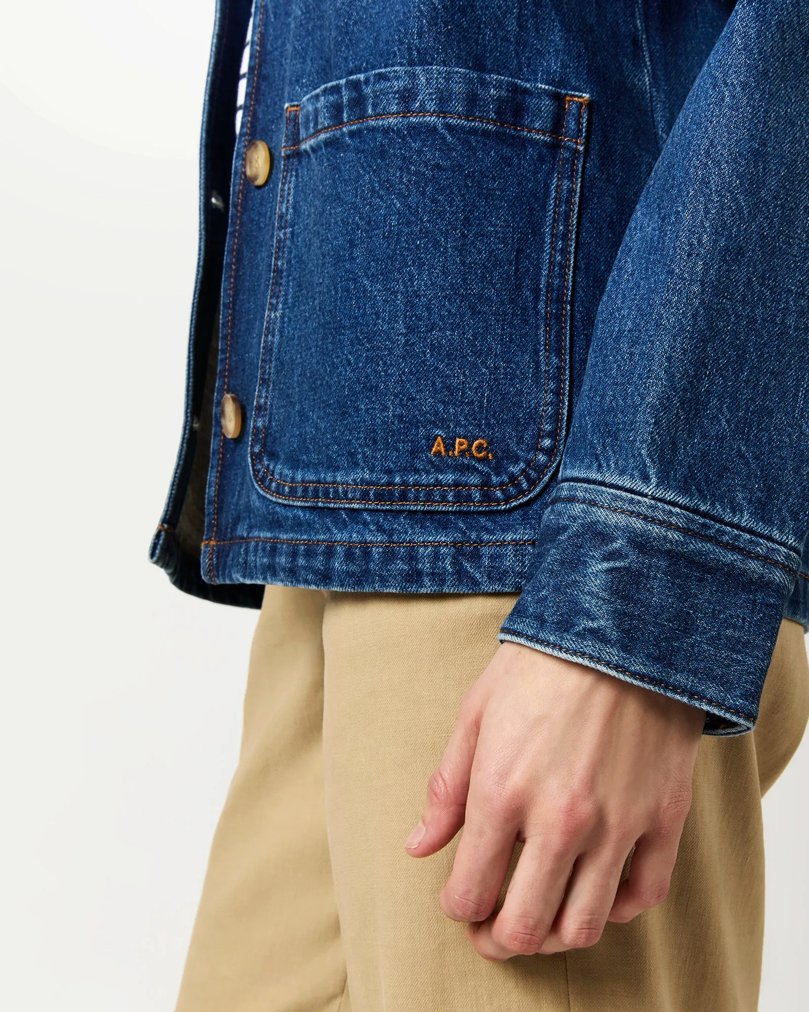 Silvana Logo Jacket in Washed Indigo