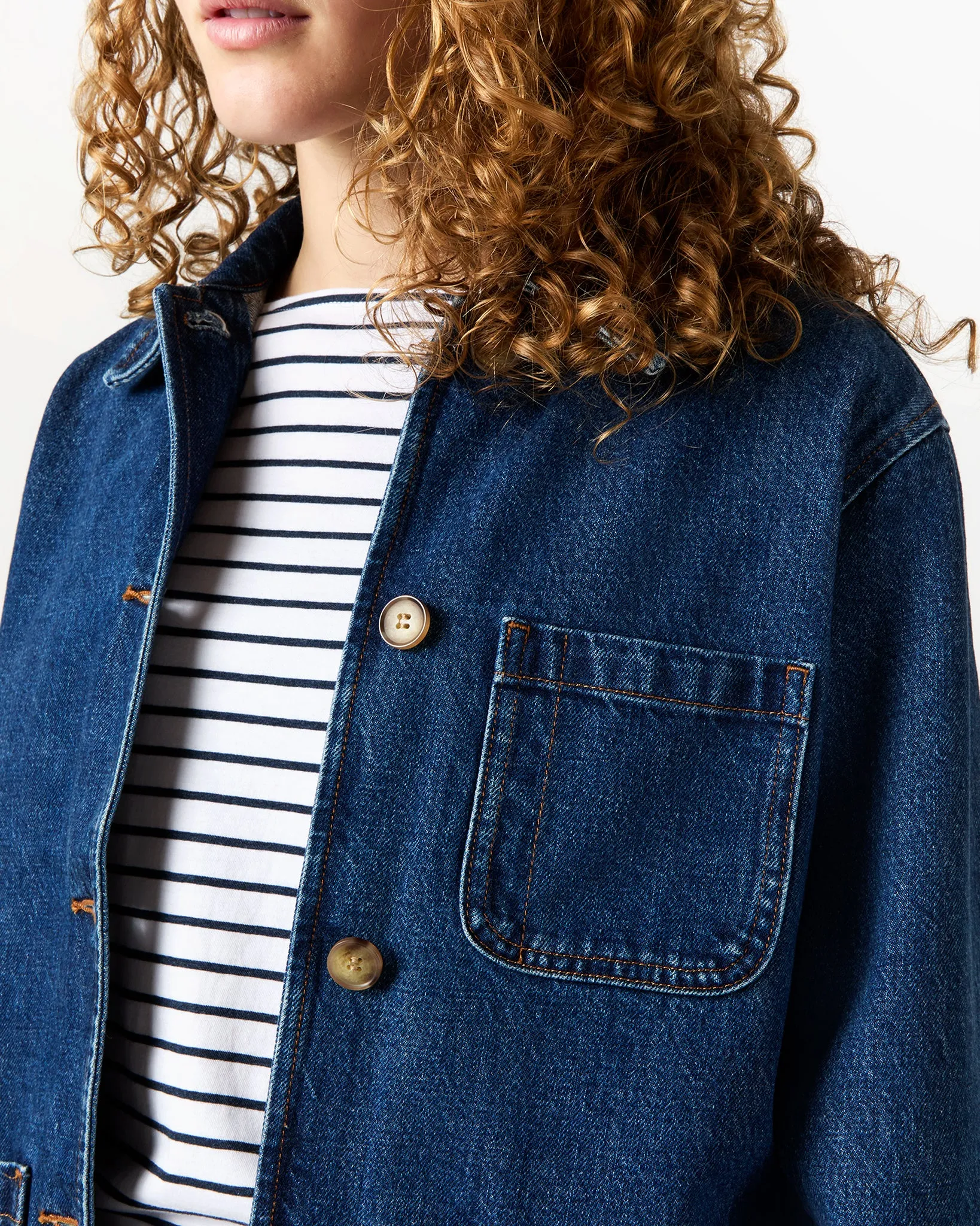 Silvana Logo Jacket in Washed Indigo
