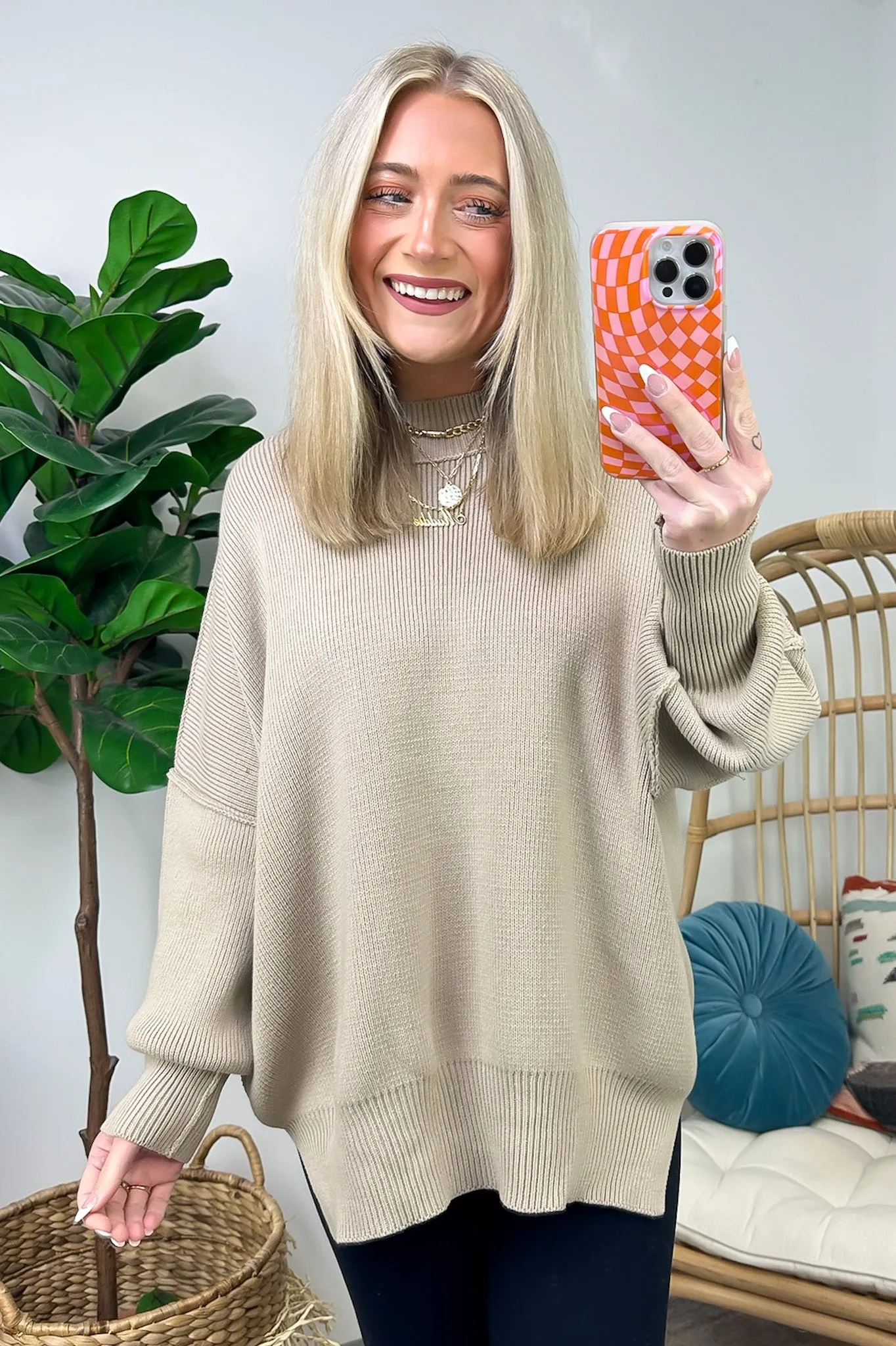 Simple Street Side Slit Oversized Sweater - BACK IN STOCK