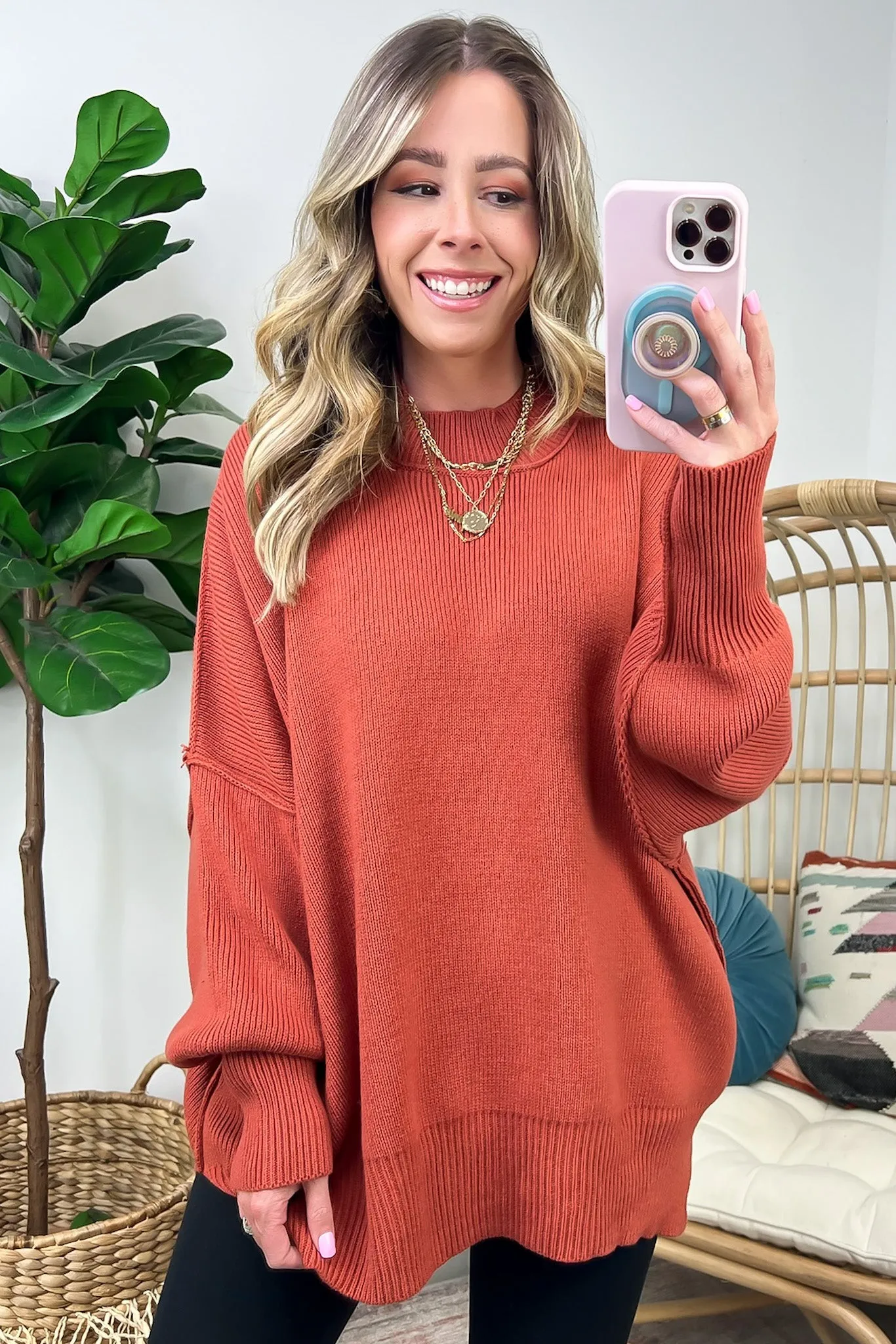Simple Street Side Slit Oversized Sweater - BACK IN STOCK